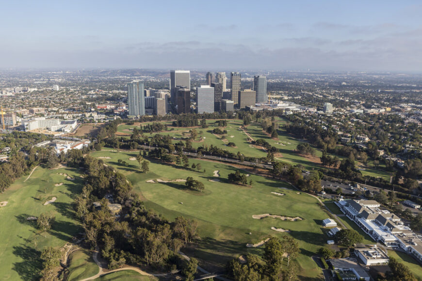 Aerial view of Century City in California