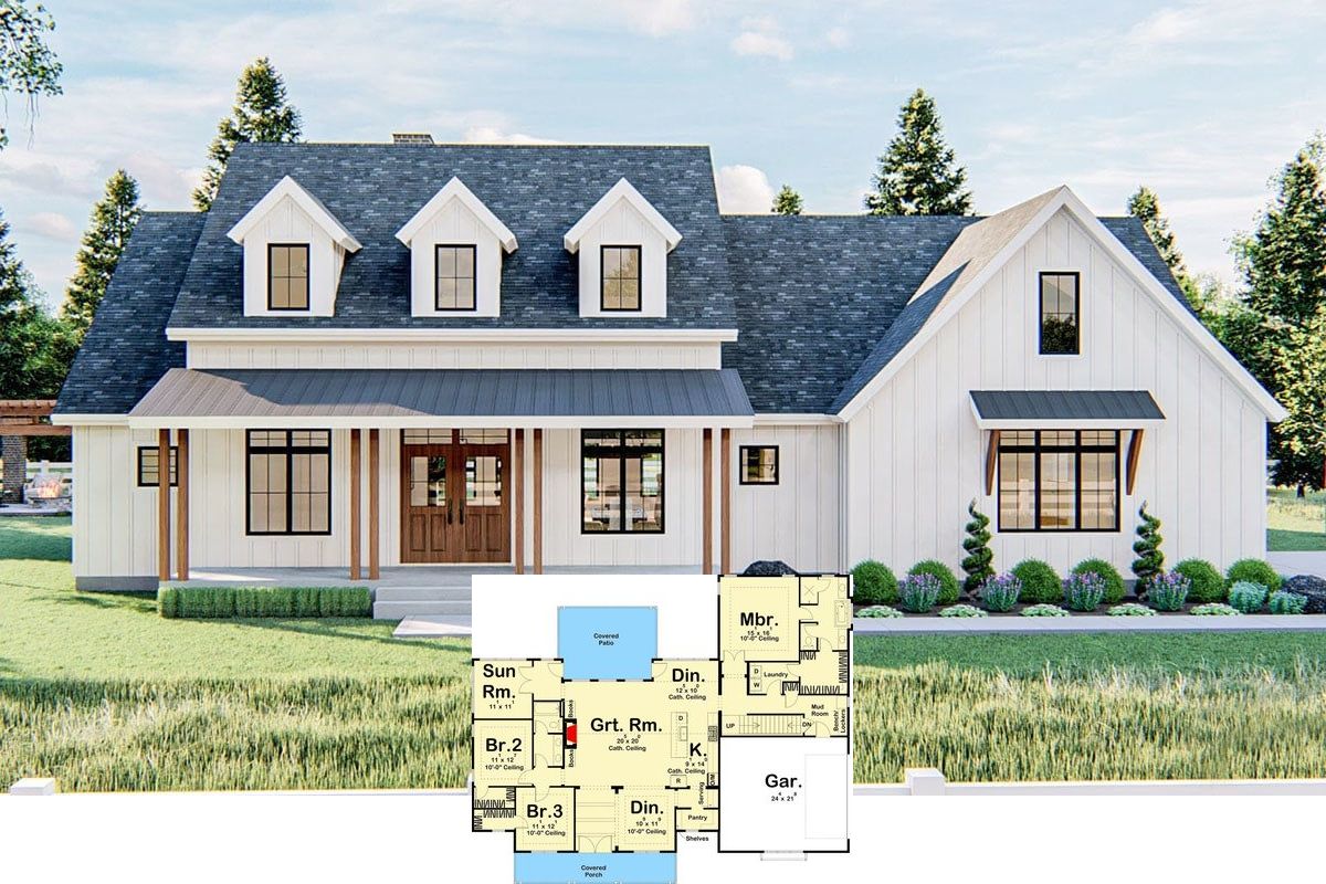 For Some Reason I Never Tire of this Modern Farmhouse Design and Layout for Three Reasons (2,388 Sq. Ft. Floor Plan)