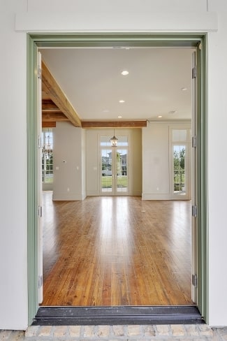 The french door at the far end is used as the main door.