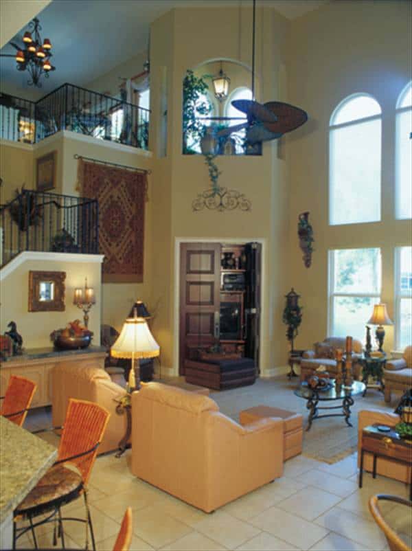 Clerestory windows in the family room bring in an abundant amount of natural light.