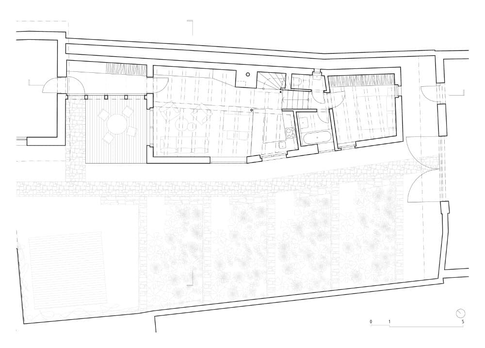 Unlabeled layout plan of "House in the Courtyard by Igloo."