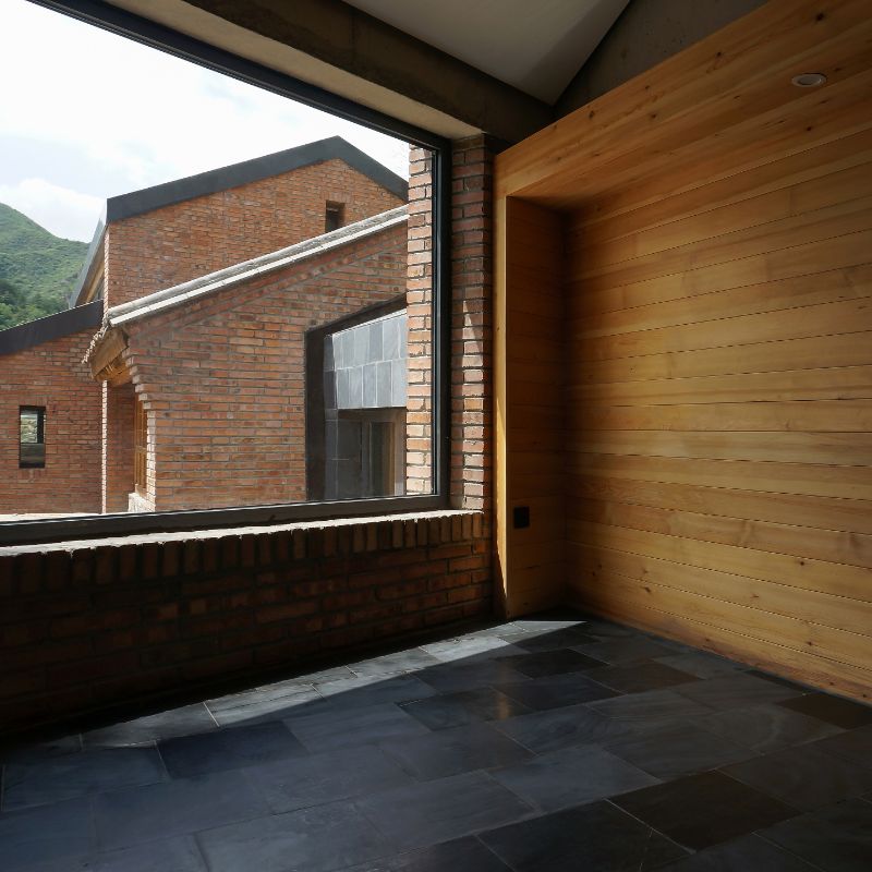 Yanqing residential house bedroom with outside view.