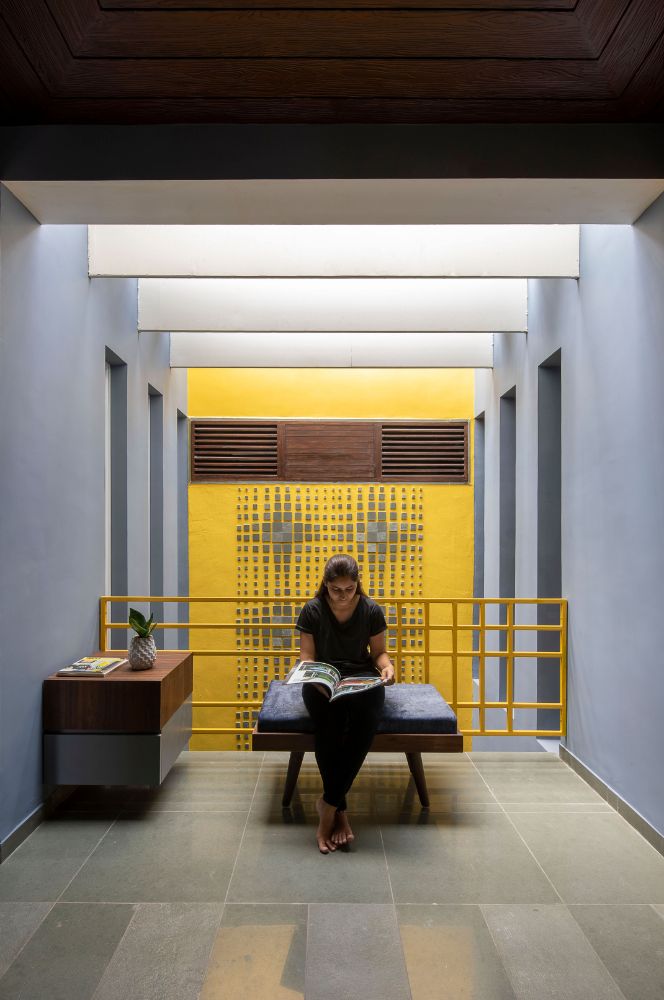 Clay roof tile house reading area.