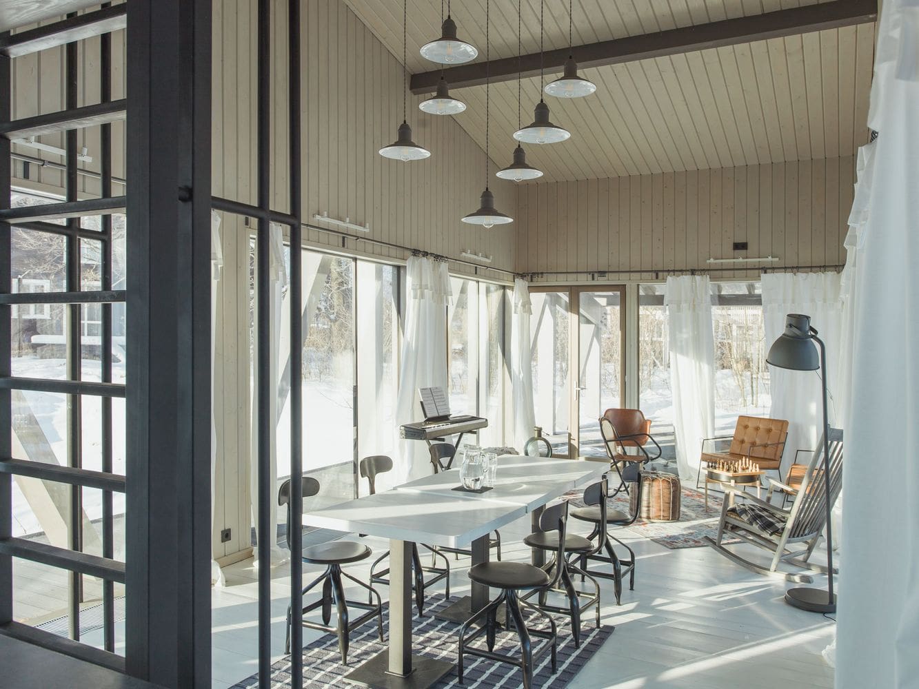 A view to living area connected to dining area