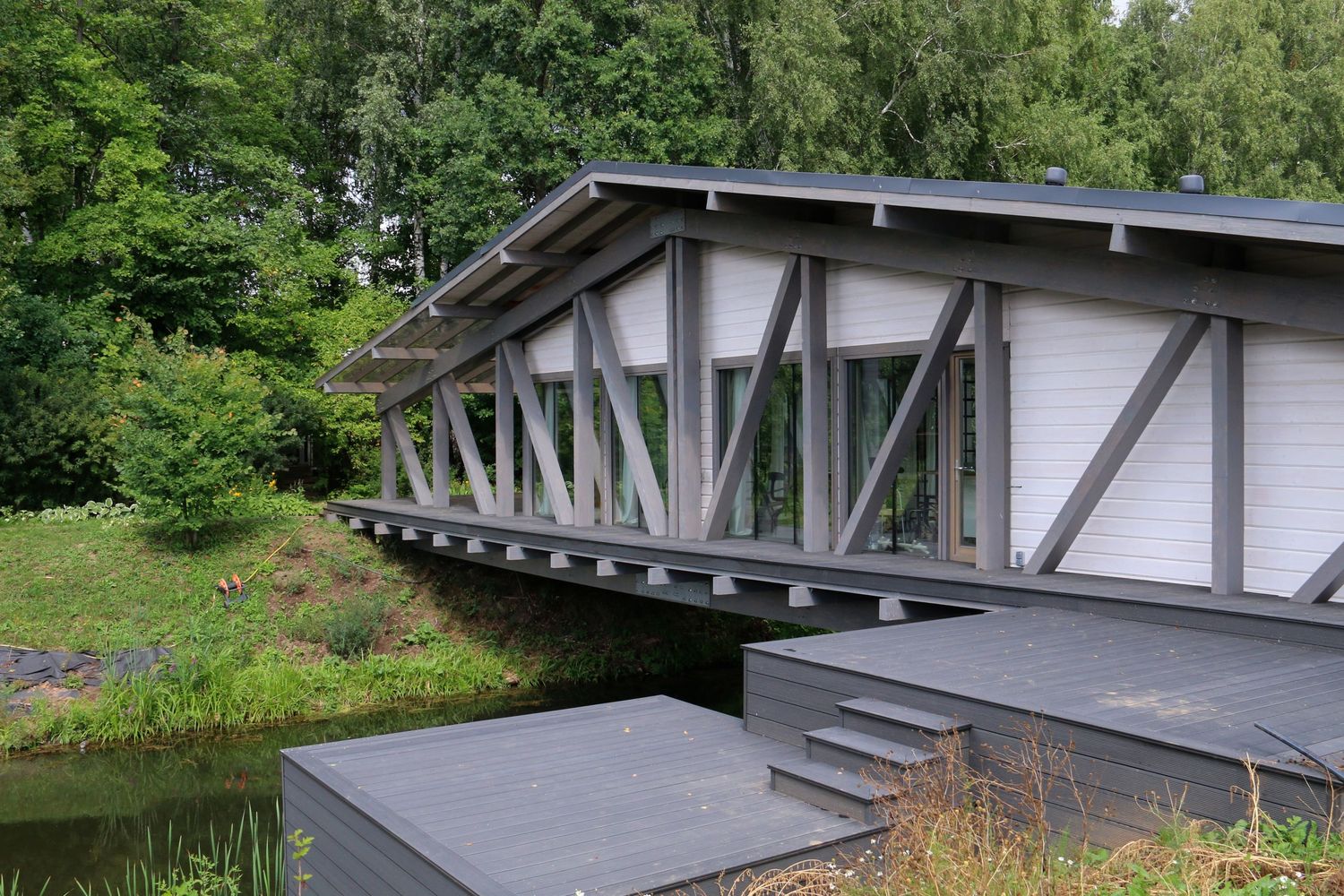 Bridge house with trees around