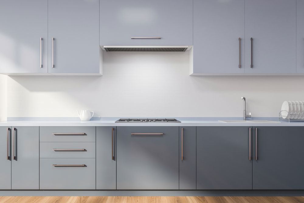 Gray color Minimalist kitchen