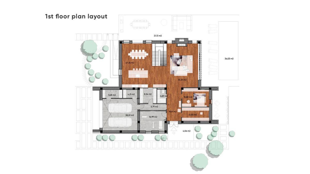 A very clear plan layout for 1st floor.