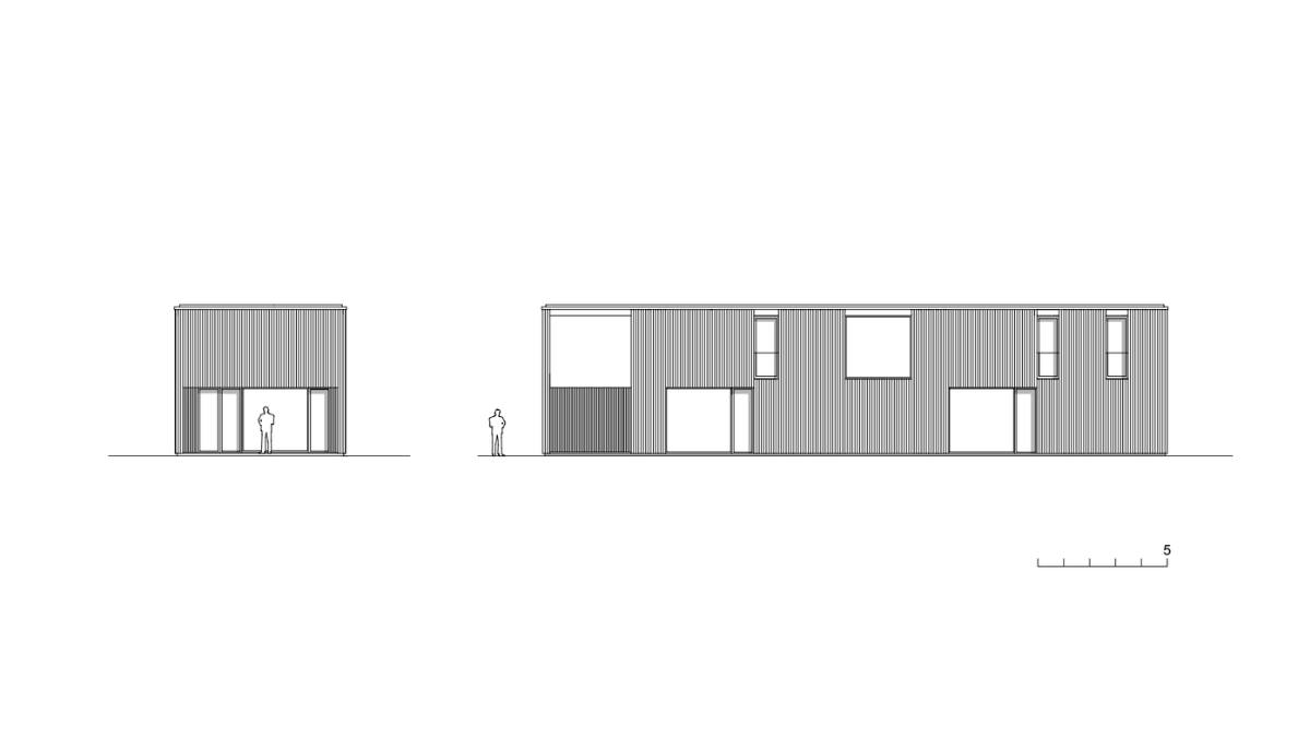 West side elevation of Casa Duplo