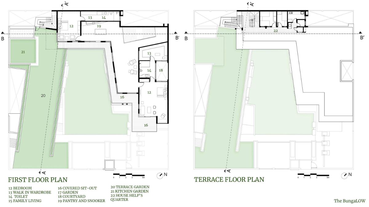 The BungaLOW first and terrace floor plan.