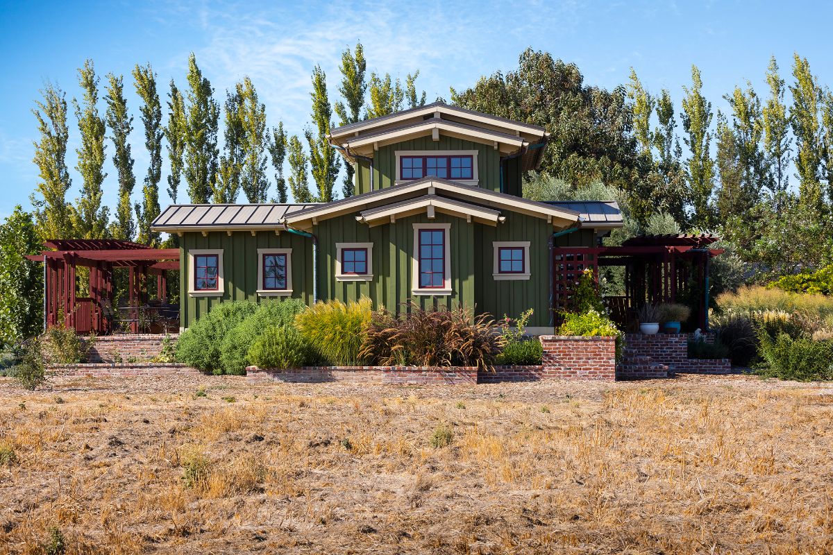 The exterior is made from solid antique wood giving the house a classic look.