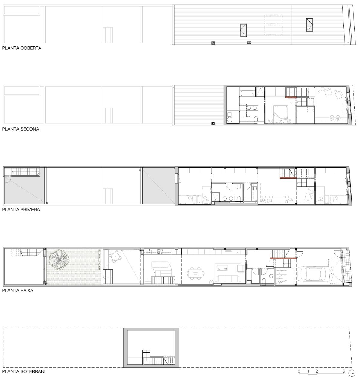 Row house floor plan.