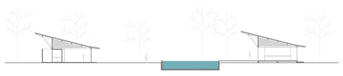 Cross section of the Espelho Beach House.