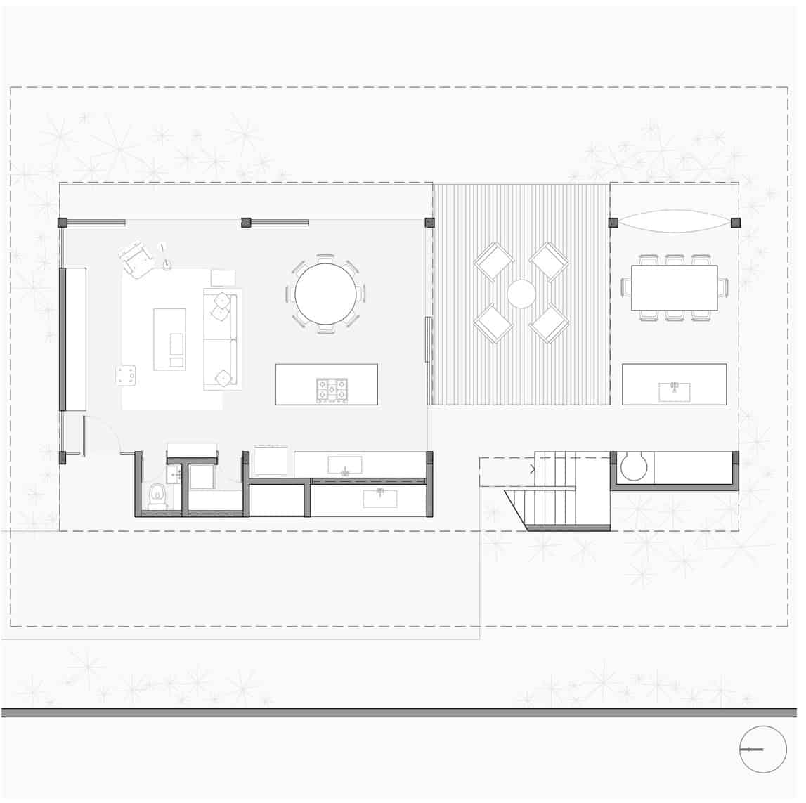 Main level floor plan of the Casa Araruama.