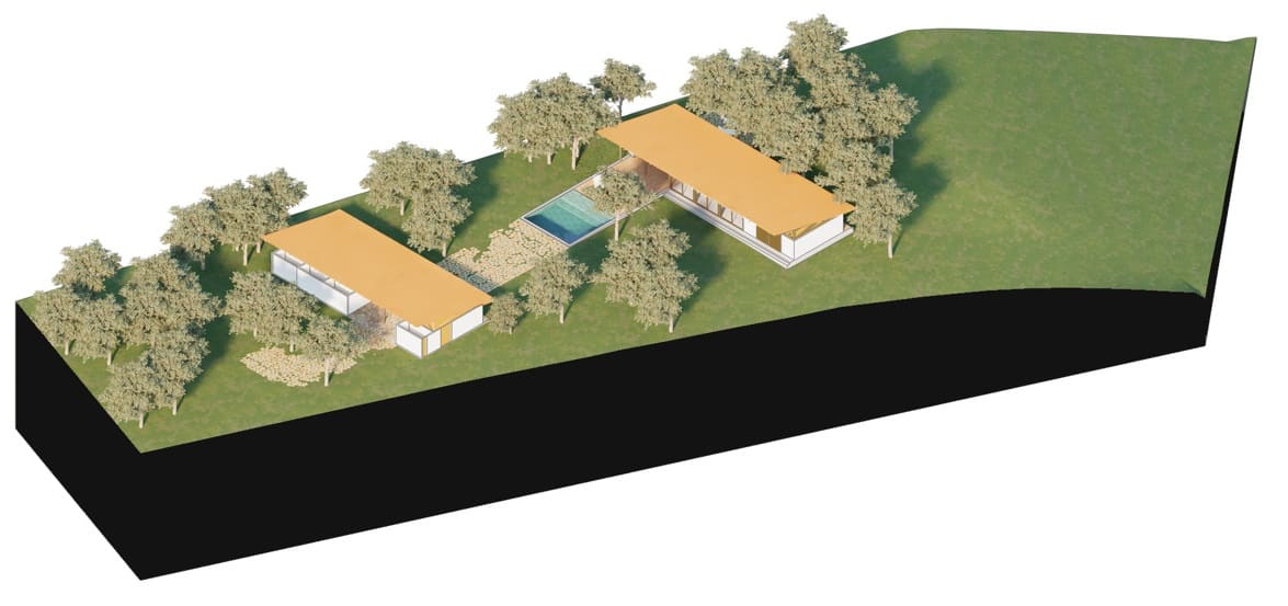 3D model of the Espelho Beach House.