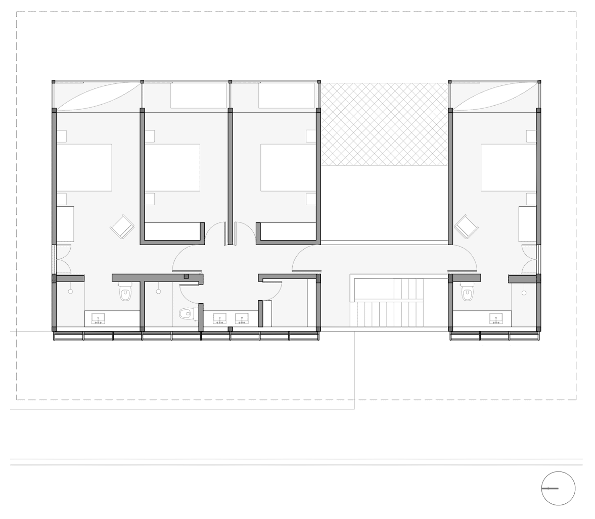 Second level floor plan of the Casa Araruama.