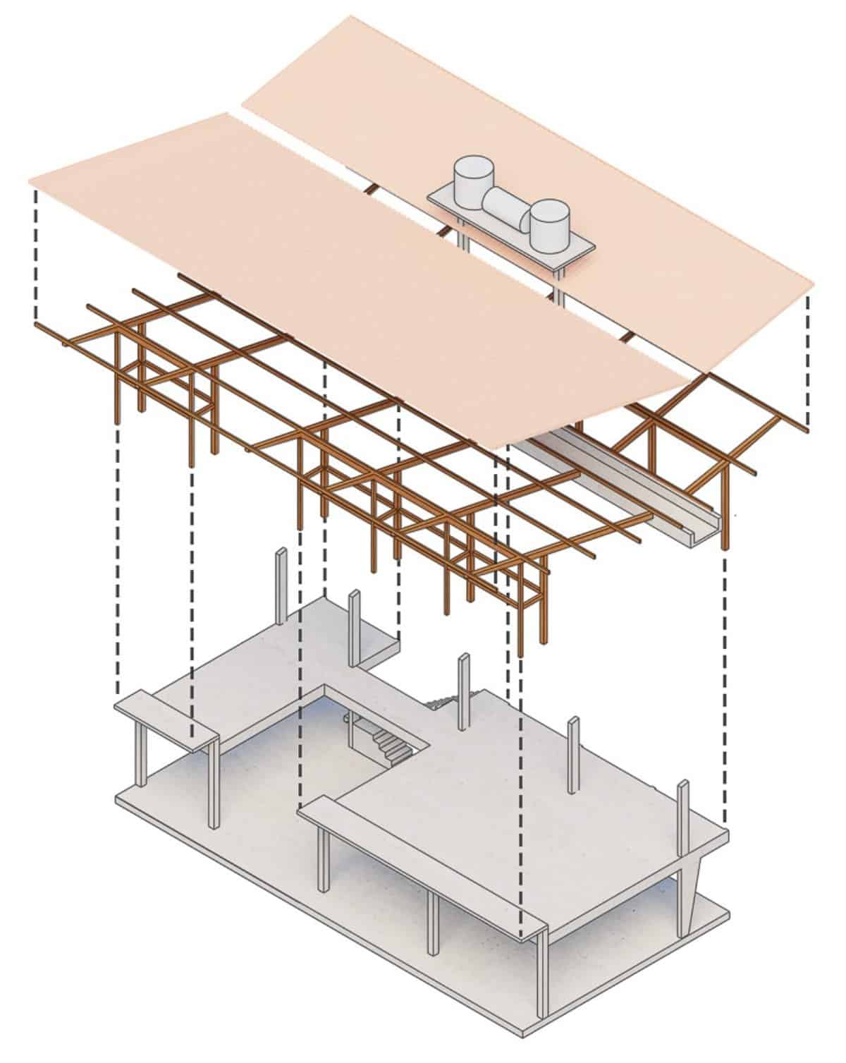 Structural diagram of the Casa Araruama.