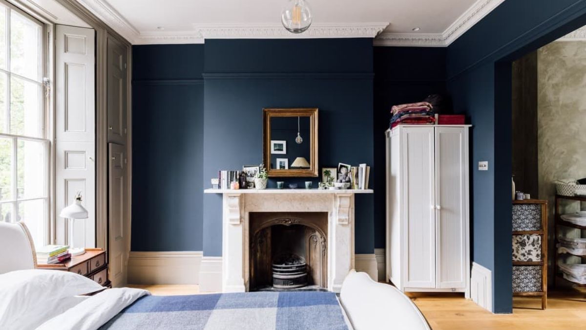 Canonbury's completed bedroom is decorated with a blue zodiac theme.