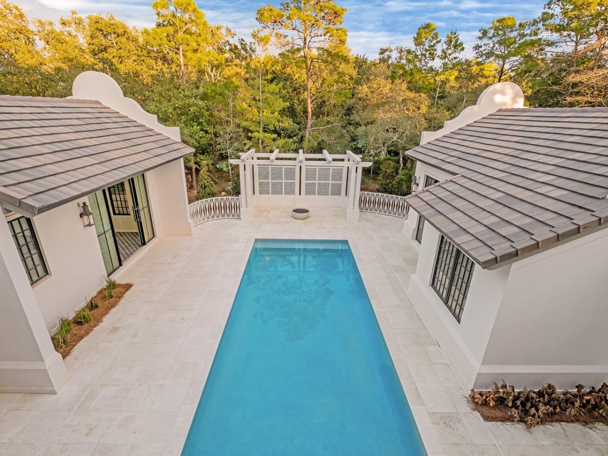 The house features slate roofing that goes well with the flooring giving off a luxurious feel.