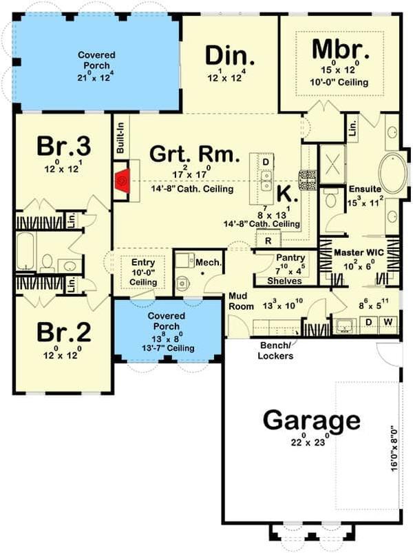 Main level floor plan mediterrean home architectural designs