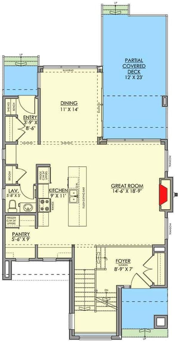 Main level floor plan modern style home architectural designs