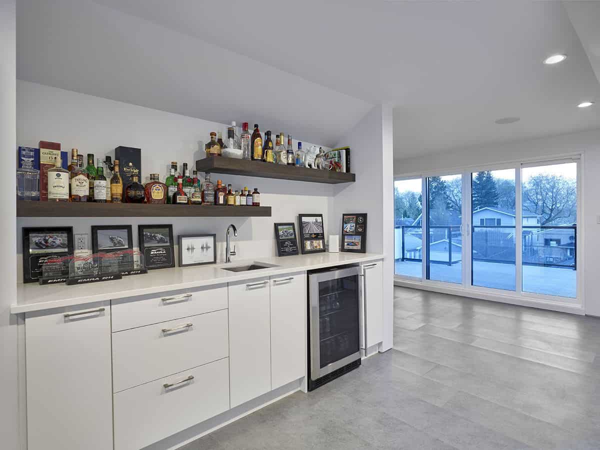 Bonus room with a wet bar and a private deck.