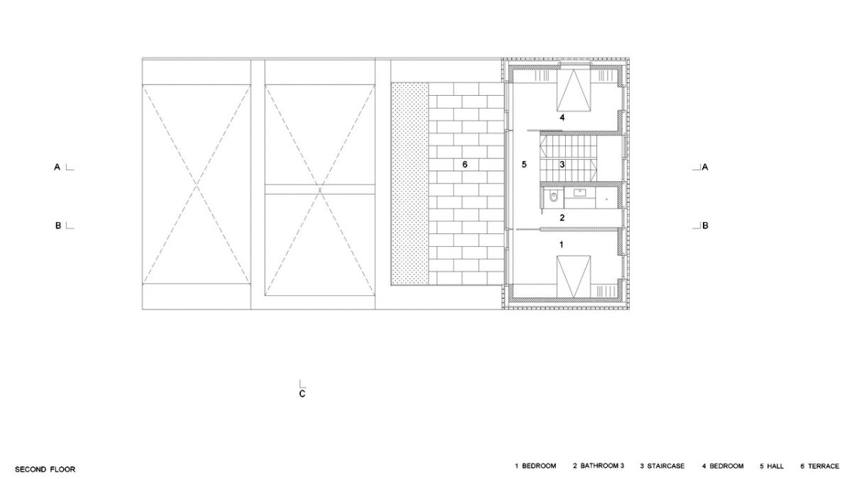 The second floor plan of the house step level.