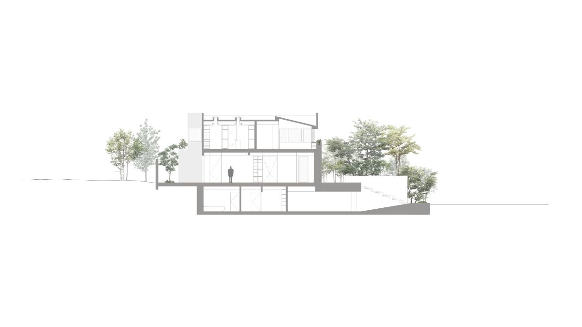 The section plan of the Magnolia house.