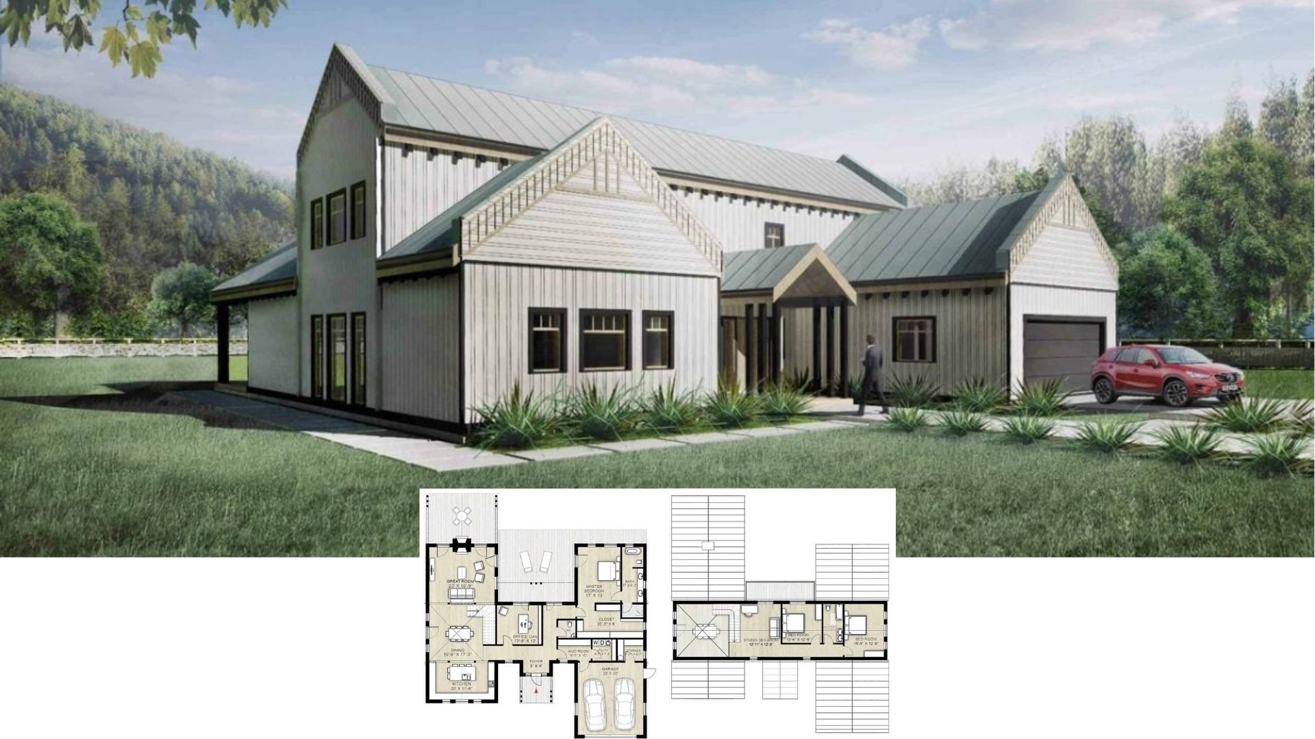 Discover This Contemporary 3-Bedroom Farmhouse Masterpiece with Unique Structural Flair (2,736 Sq. Ft. Floor Plan Included)