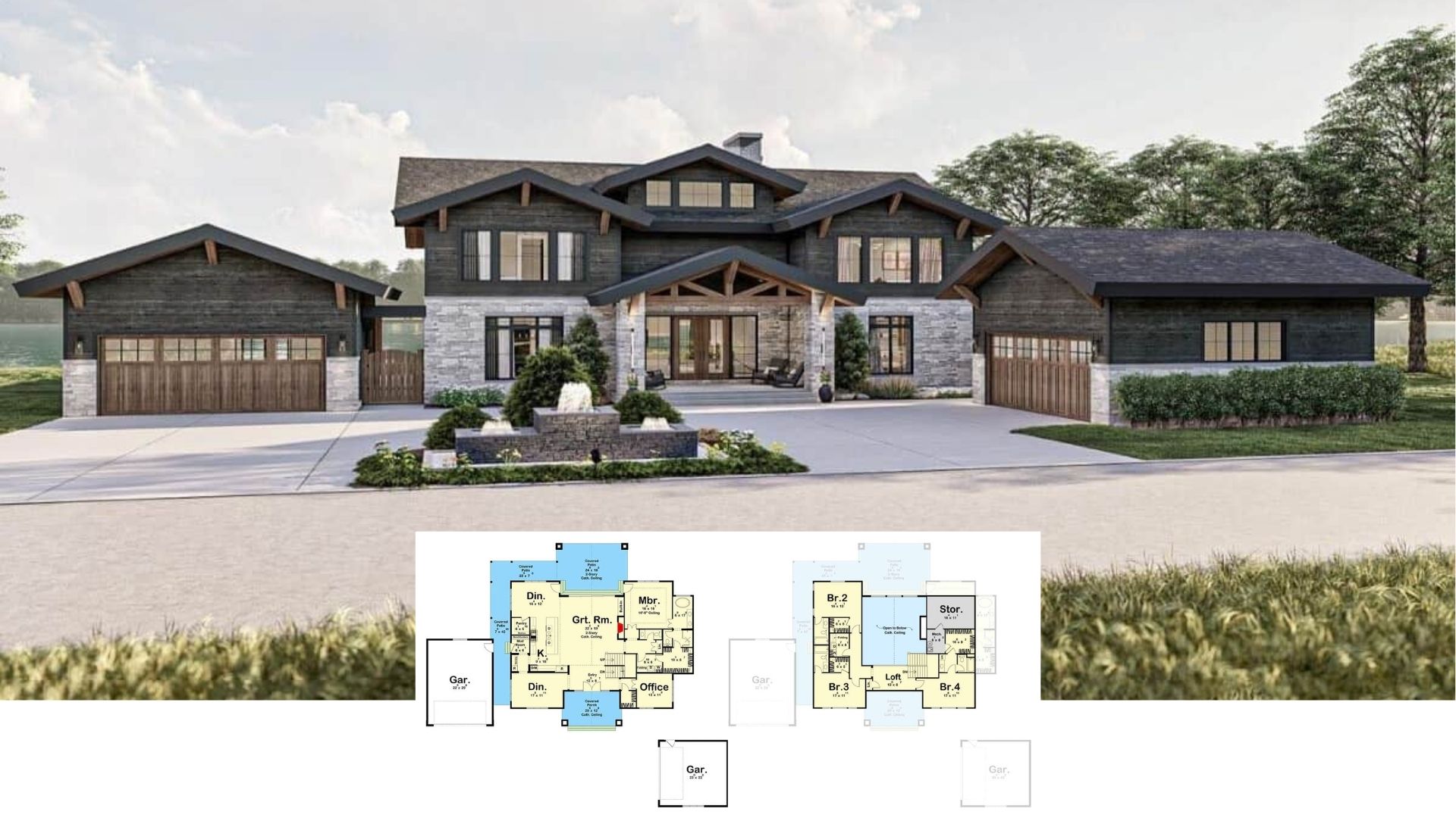 Explore This Inviting 4-Bedroom Craftsman Home with Grand Stone Facades and Gabled Roofs (Don’t Miss This 3,767 Sq. Ft. Floor Plan)