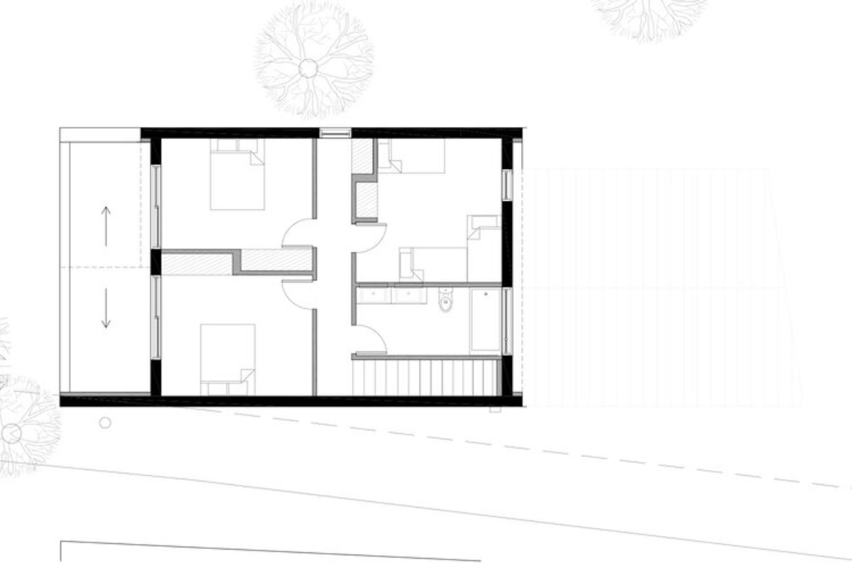 The Interior Floor Plan of the Chalet St. Placide by La Firme.