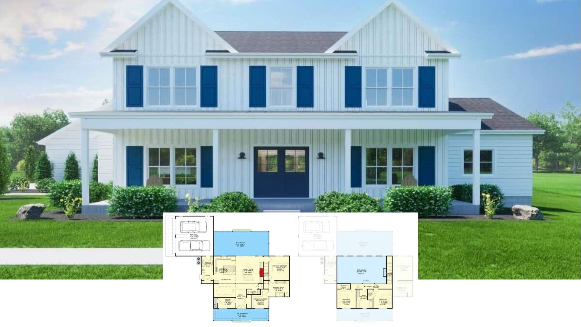 Discover the Alluring Charm of This Harmonious 2,307 Sq. Ft. Farmhouse with 3 Bedrooms and Large Porch