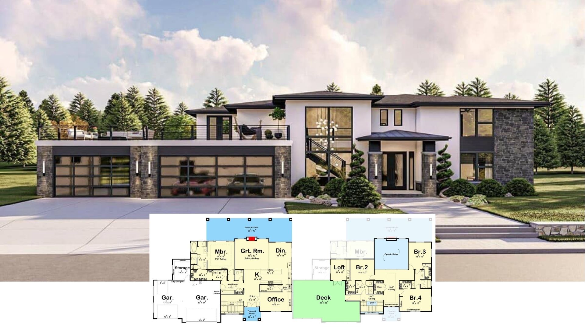 Experience Modern Luxury in This 4-Bedroom Home with a Rooftop Oasis and Glass Garage Doors (Check Out the Impressive 3,923 Sq. Ft. Floor Plan)