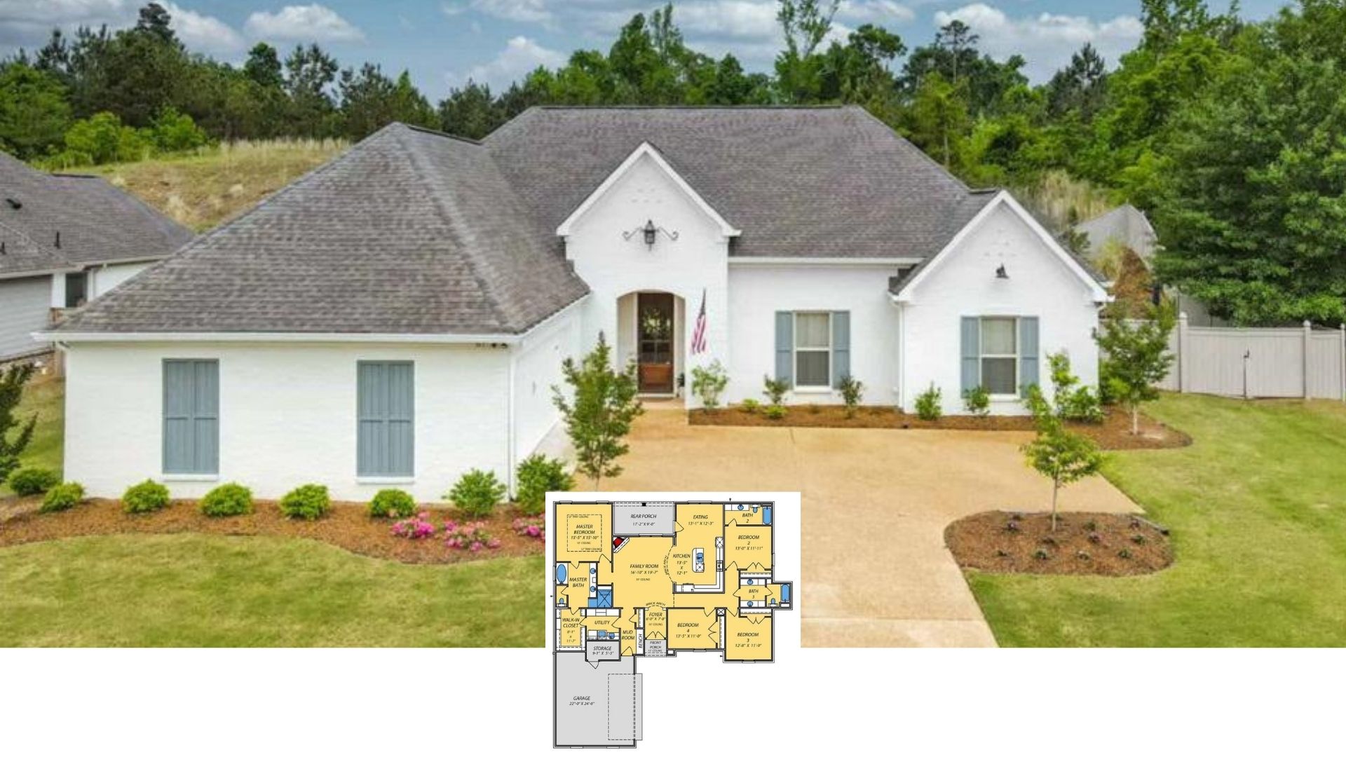 Step Inside This Amazing 2,322 Sq. Ft. Southern Style 4 Bedroom Home (Floor Plan Included)