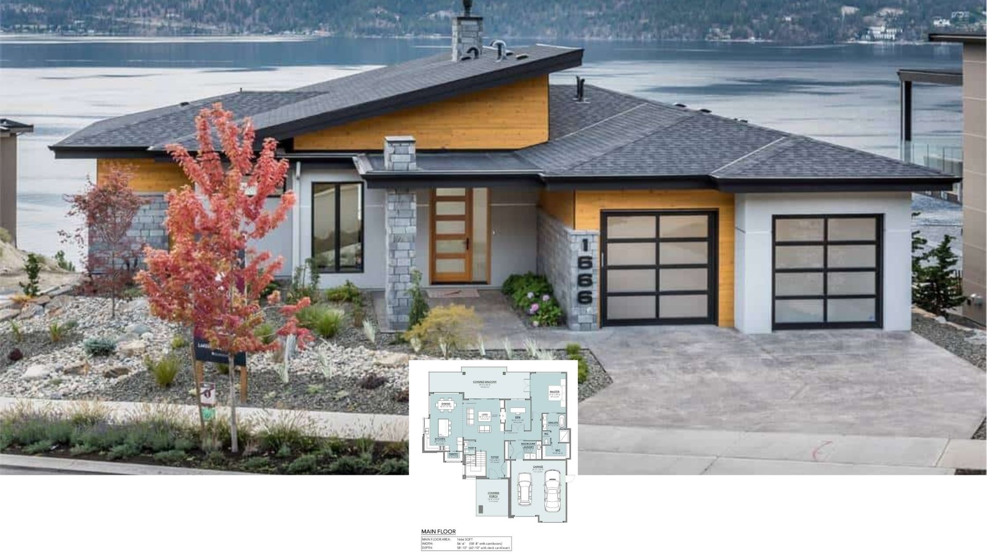 Check Out This Modern Lakeside 3,320 Sq. Ft. Home with 3 Bedrooms, Contemporary Design, and Striking Angular Rooflines (Must-See Floor Plan)