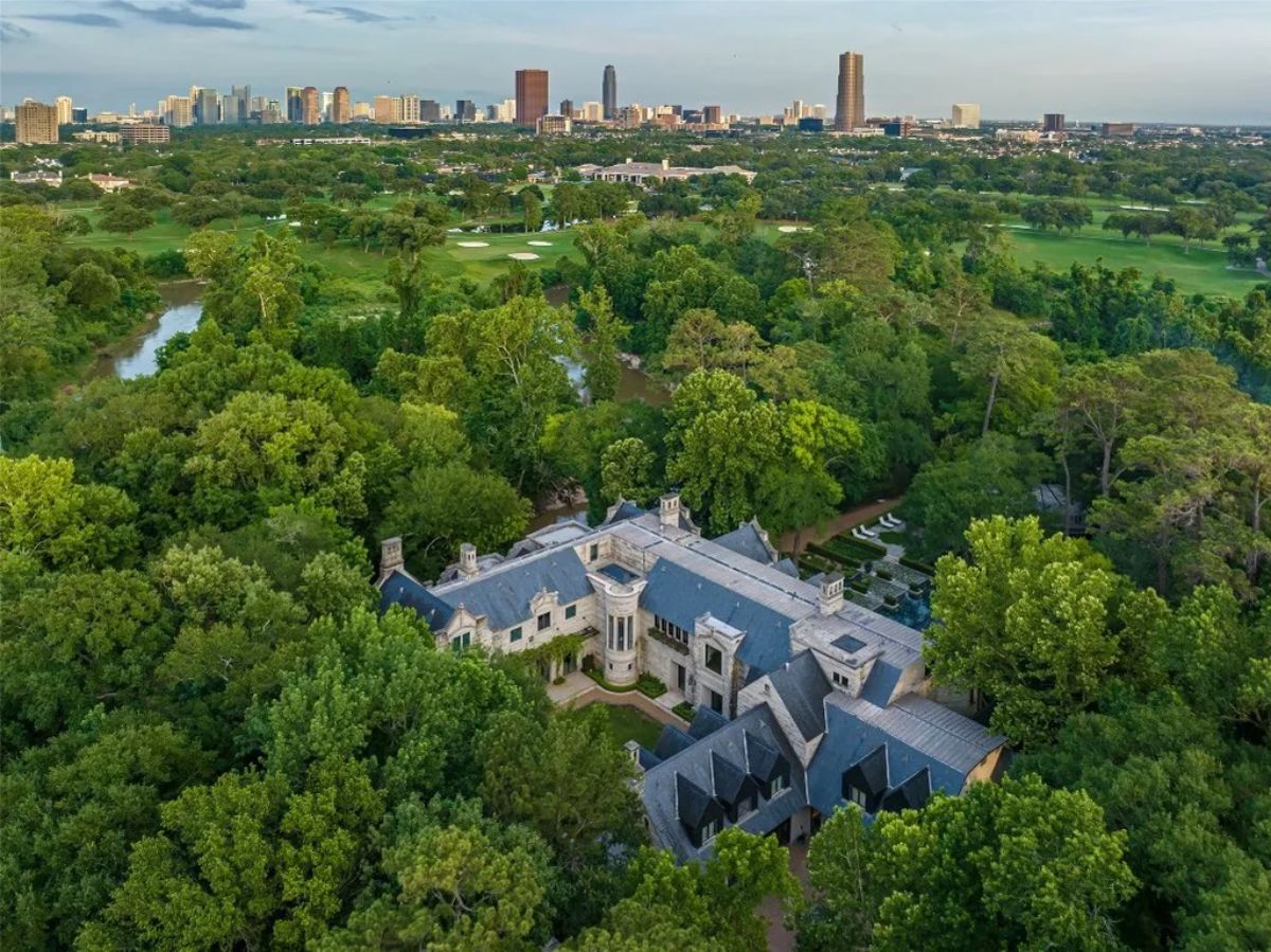 Mansion aerial view. 