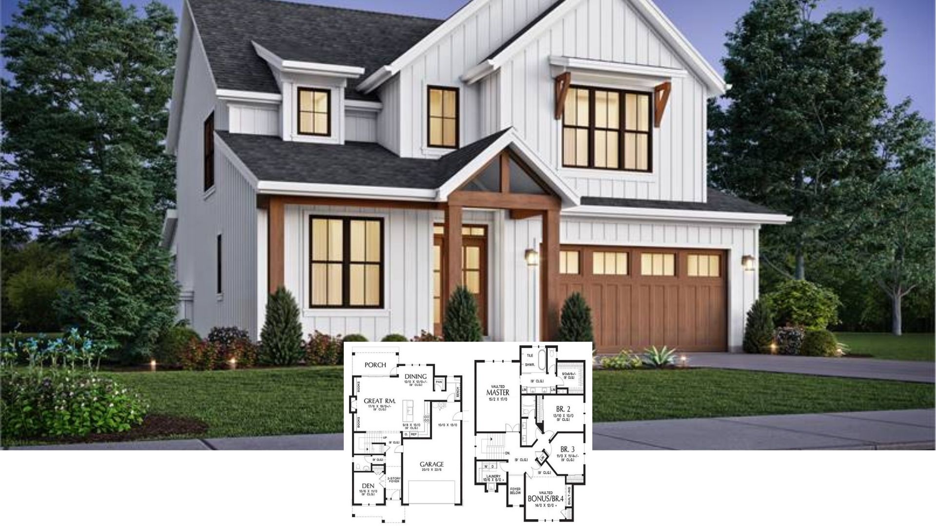 Discover the Stunning 2,577 Sq. Ft. Farmhouse: Perfect for Narrow Lots and Includes a Floor Plan