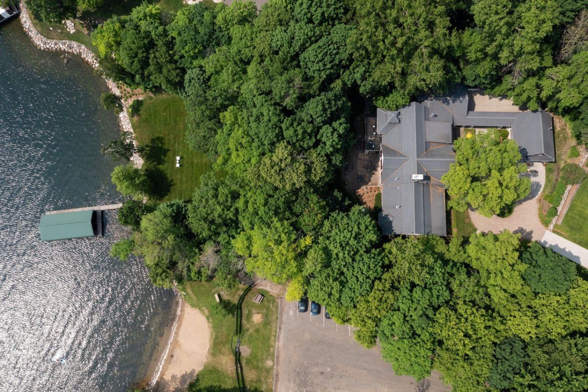 Aerial top view of the property.