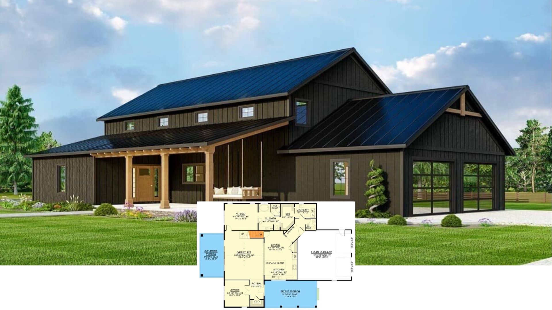 Welcome to Your 2,648 Sq. Ft. 4 Bedroom Barndominium Home with a Loft and Basement Option (Floor Plan Inside)