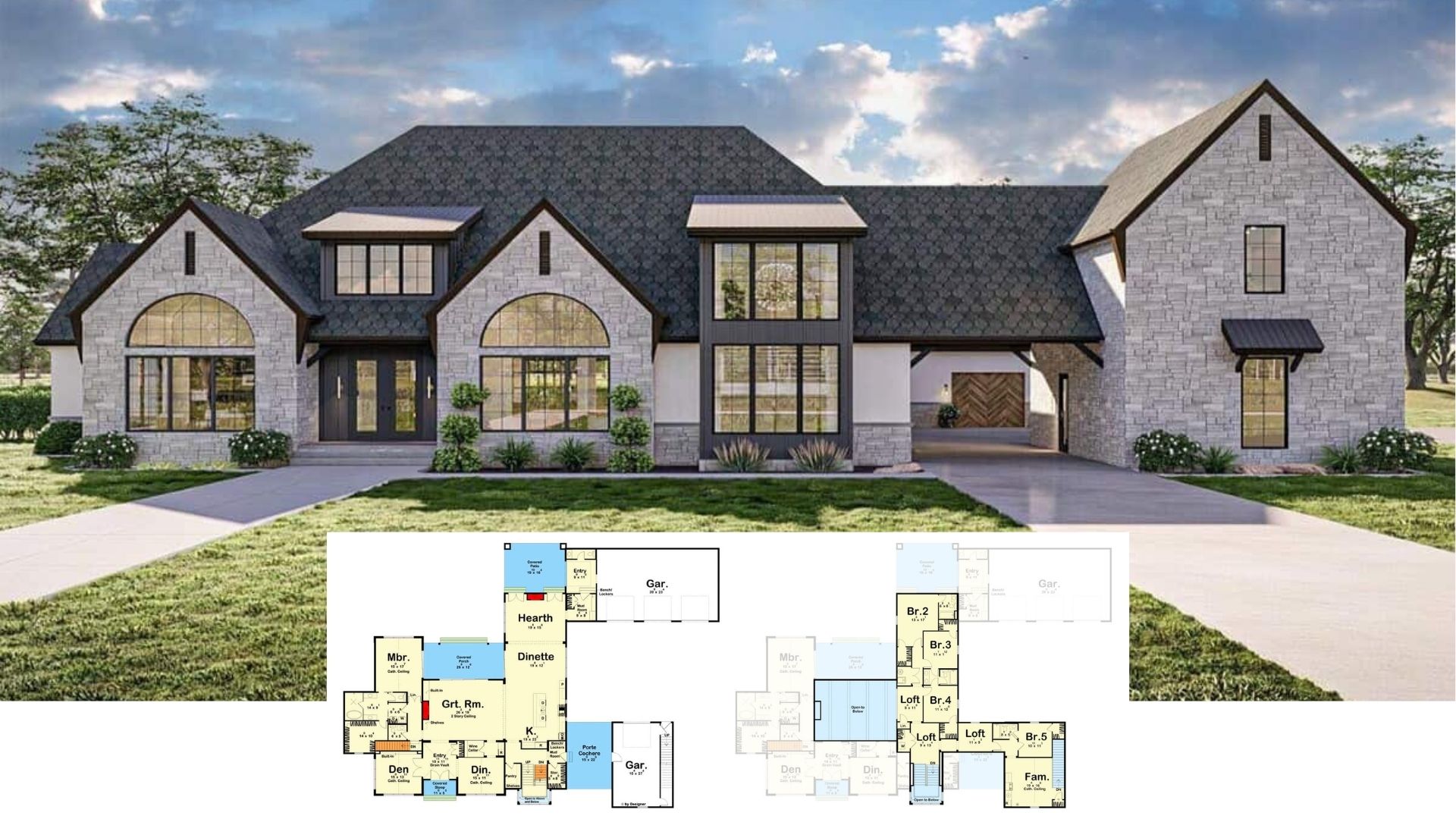 Step Inside This 5,153 Sq. Ft. Two Story 5 Bedroom Home with Lofts and 4 Car Garage (Floor Plan Included)