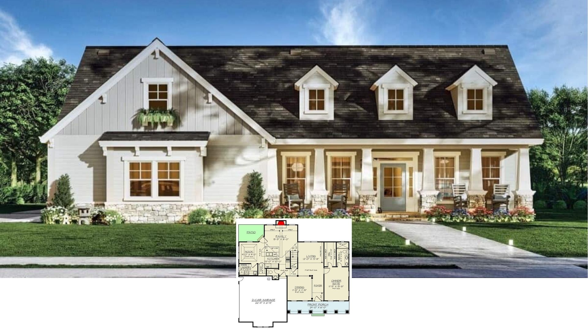 Introducing a 1,898 Sq. Ft. Home with 3 Bedrooms, a Covered Front Porch, and an Impressive Floor Plan