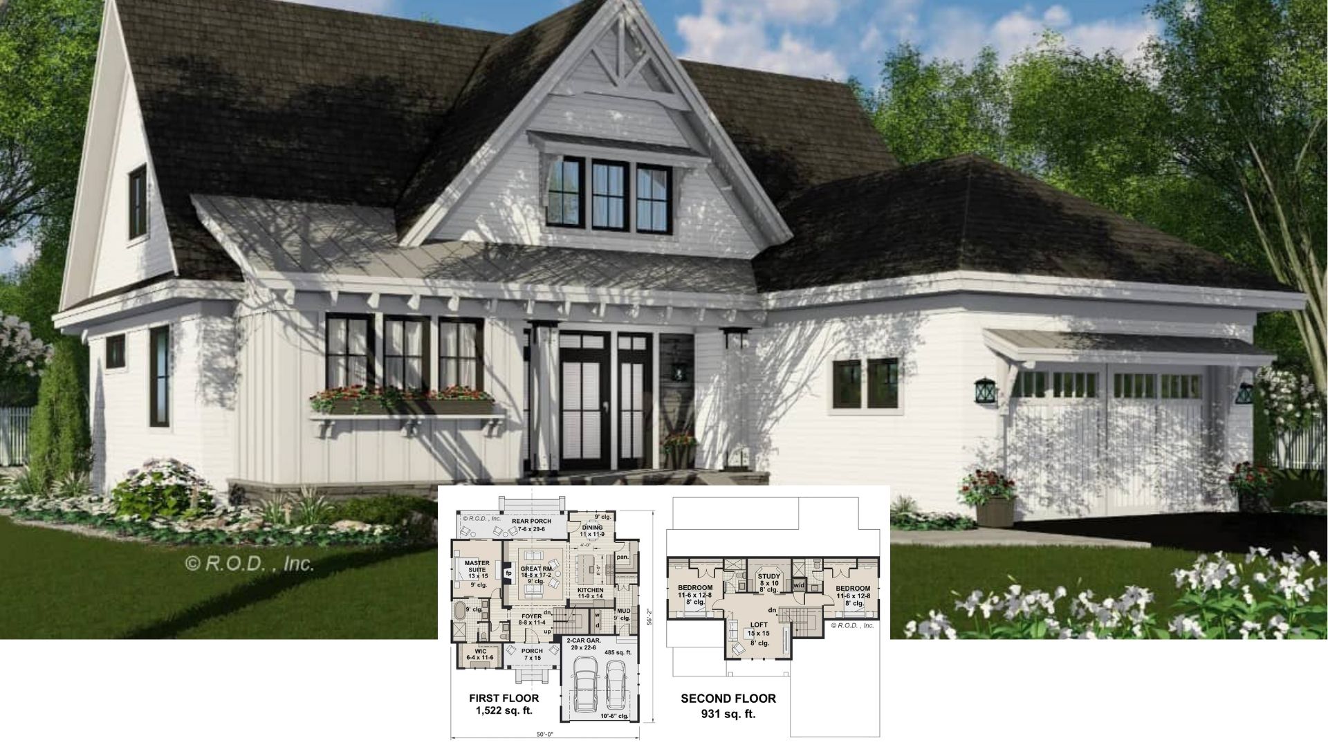 Experience a 2,453 Sq. Ft. Modern Farmhouse House with 3 Bedrooms, Loft, and Study (Must See Floor Plan)