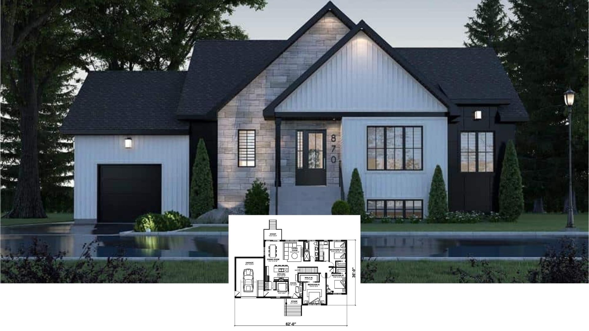 Tour this 1,511 Sq. Ft. Home with a Must See Floor Plan and Striking Black and White Accents