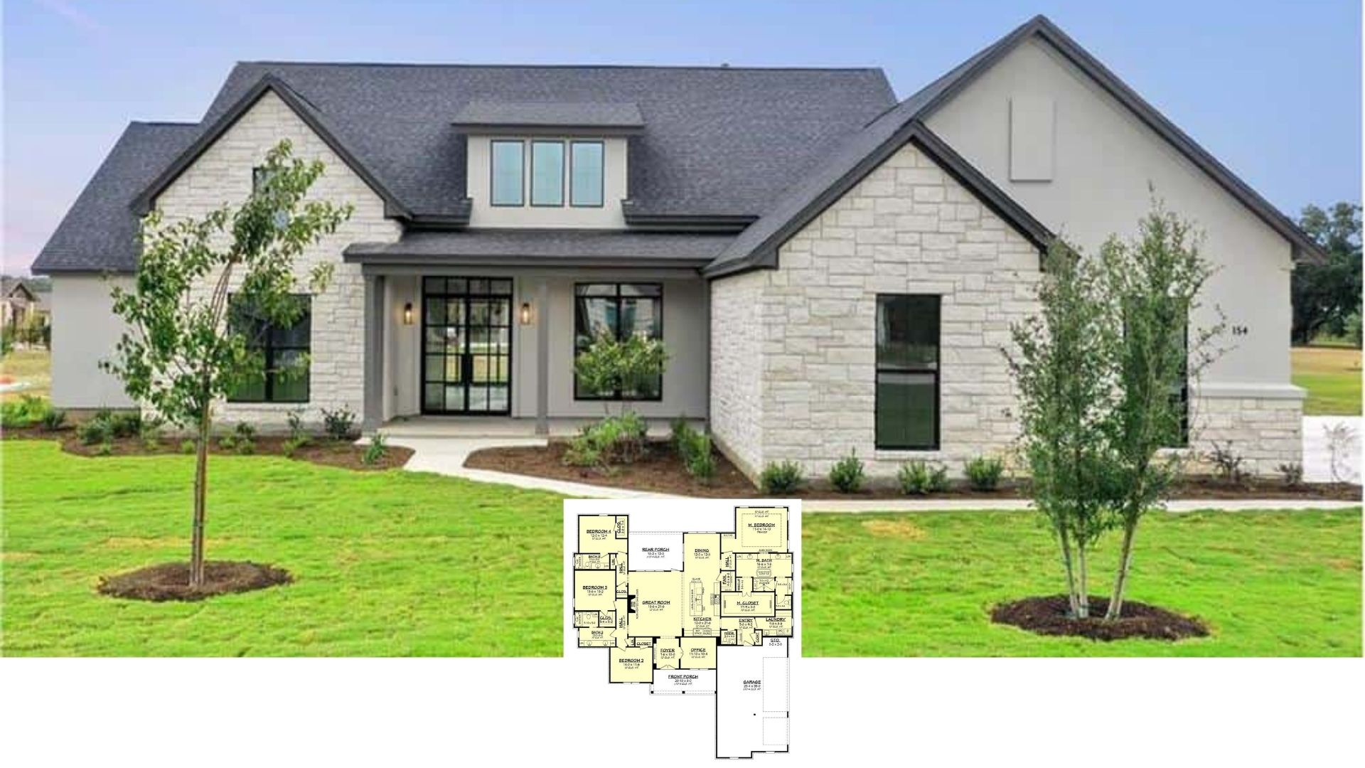 Discover This 3,055 Sq. Ft. 4 Bedroom Home with Stone Accents and a Must See Floor Plan