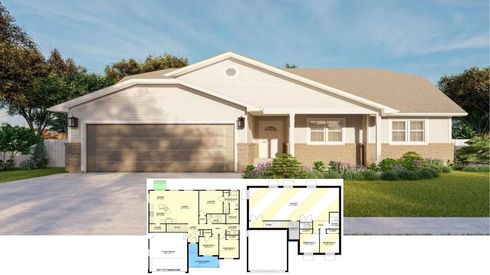 Step Inside This 1,486 Sq. Ft. 3 Bedroom Home with a Front Porch and Lower Level Expansion (Floor Plan Included)