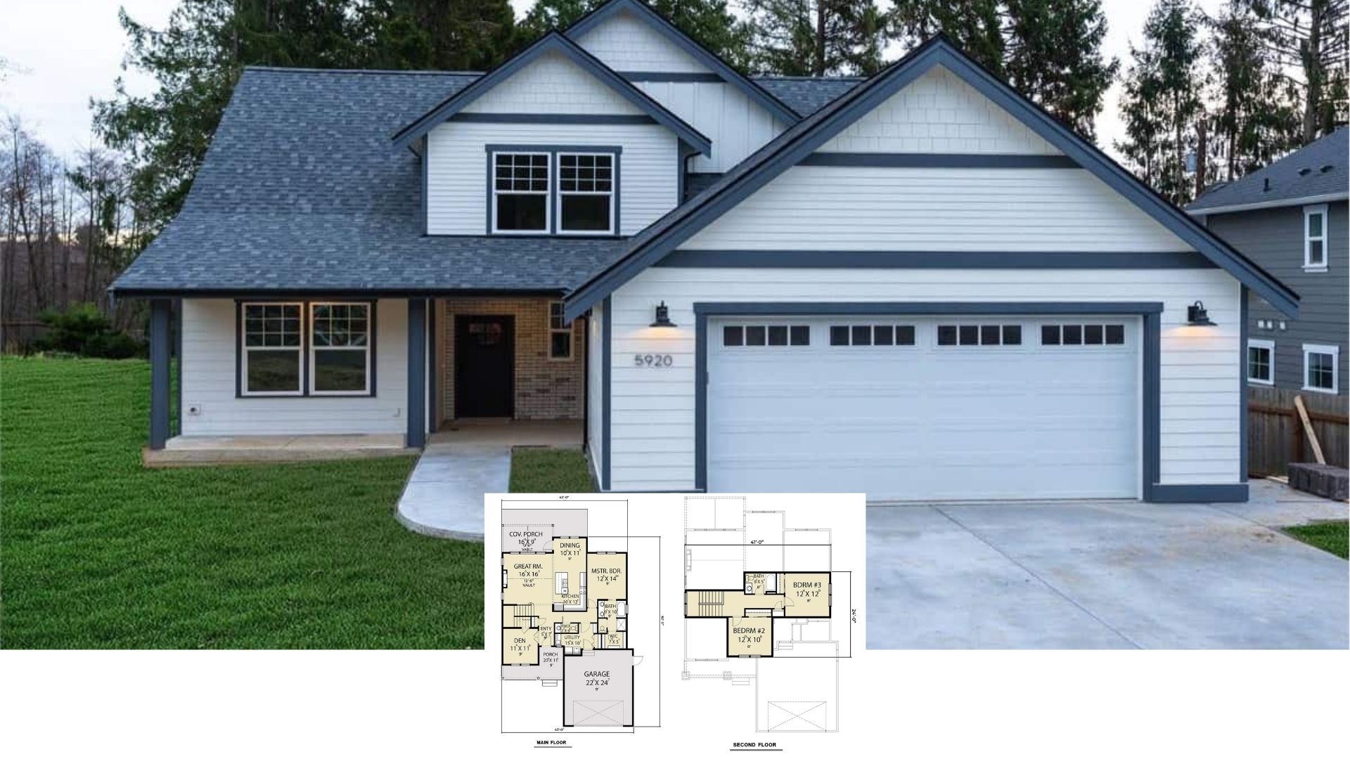 Step Inside This 1,942 Sq. Ft. 3 Bedroom Home with Covered Porch and Double Garage (Floor Plan Included)