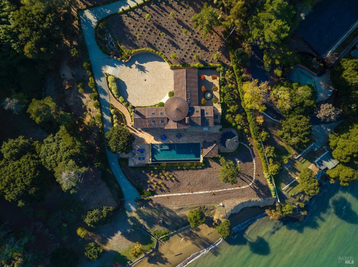 Aerial top view of the property.