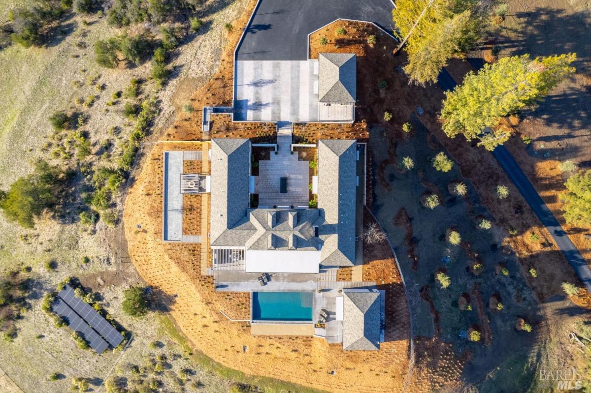 Aerial top view of the property.