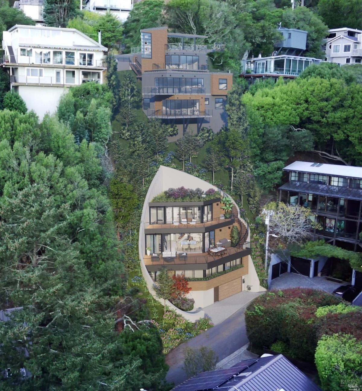 Aerial view of the property.