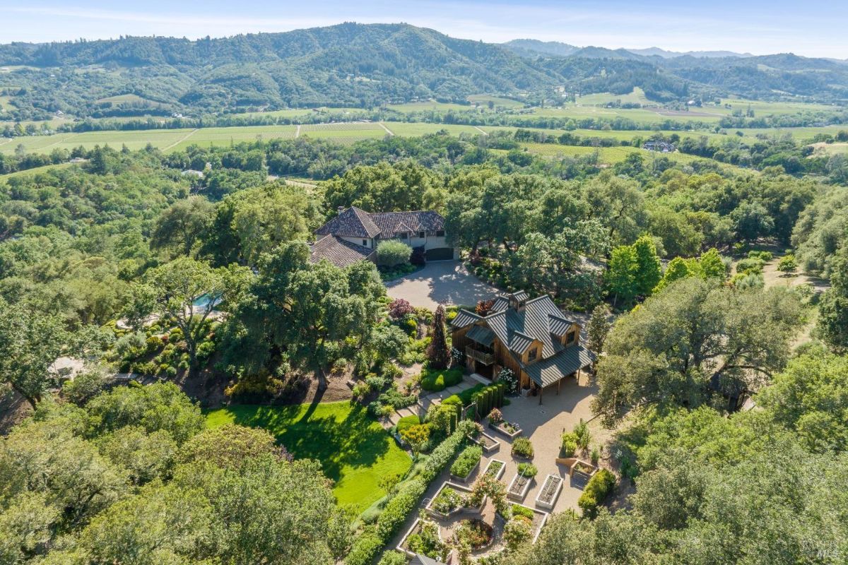 Aerial view of the property.