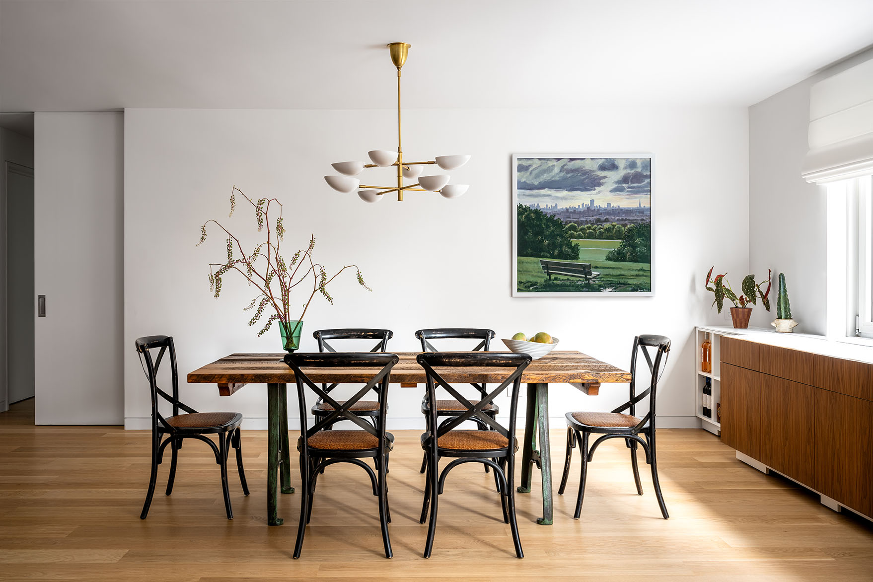 Dining room renovation in 2,500 sq ft NYC mid-century modern apartment